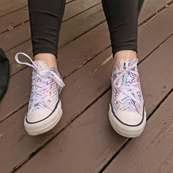 Converse Chuck Taylor All Star Ox "All Of The Stars" Women's Shoes White-Black 6 - Picture 4 of 10